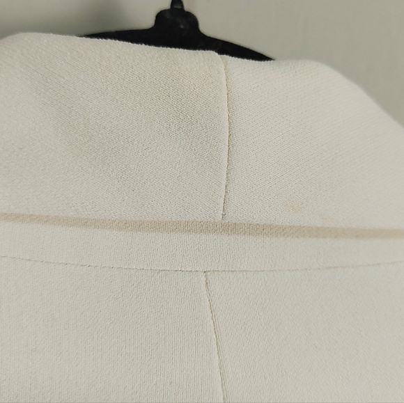 L'Academie The Rosemarie Mini Dress XS Ivory Front Buttons Padded Shoulders Tie - Picture 5 of 13